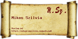 Mikes Szilvia névjegykártya